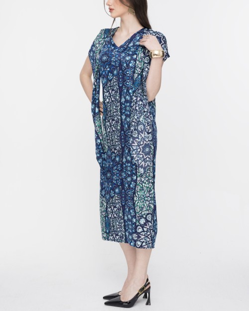 SIXDO V-Neck Silk Loose Dress